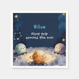 True Space First Trip Around The Sun 1st Birthday スタンダードカクテルナプキン