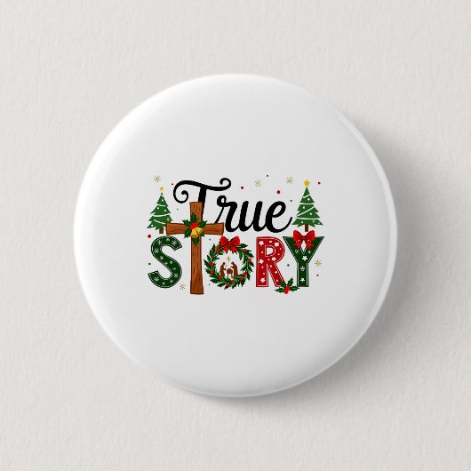 True Storyクリスマス出生シーンイエスキリスト 缶バッジ (正面)
