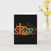 True Story Christian Christmas Family Pajamas Pjs  カード (黄色い花)