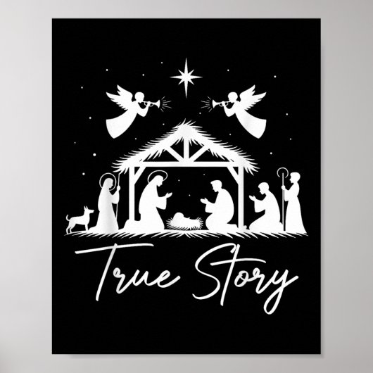 True Story Christmas Nativity Jesus Christian Men  ポスター (正面)