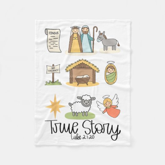 True Story Jesus Nativity Christian Christmas  フリースブランケット (正面)