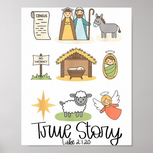 True Story Jesus Nativity Christian Christmas  ポスター (正面)