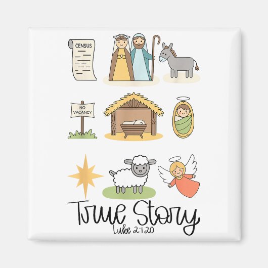 True Story Jesus Nativity Christian Christmas  マグネット (正面)