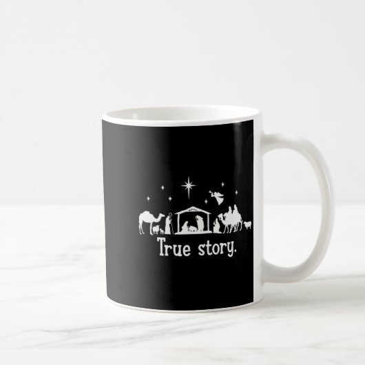 True Story Nativity Manger Christmas Baby Jesus Ki コーヒーマグカップ (右)