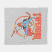 True Vintage Supergirl Flying Graphic フリースブランケット (正面(横))