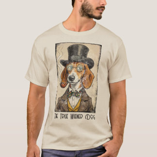 True Wiener Dog - Realistic Dachshund Portrait Tシャツ