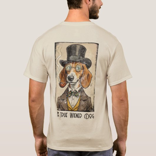 True Wiener Dog - Realistic Dachshund Portrait Tシャツ (裏面)