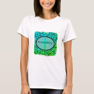 "#truestory" クロス ヒョウ柄 ハート tシャツ