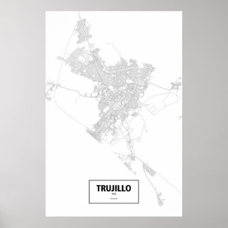 Trujillo, Peru (白地に黒) ポスター