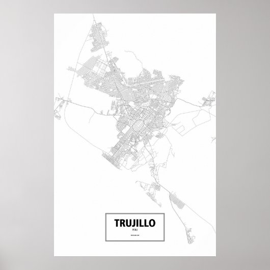Trujillo, Peru (白地に黒) ポスター (正面)