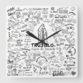 Trujillo Venezuela Tierra de Encanto – Orgullo Ve スクエア壁時計 (正面)