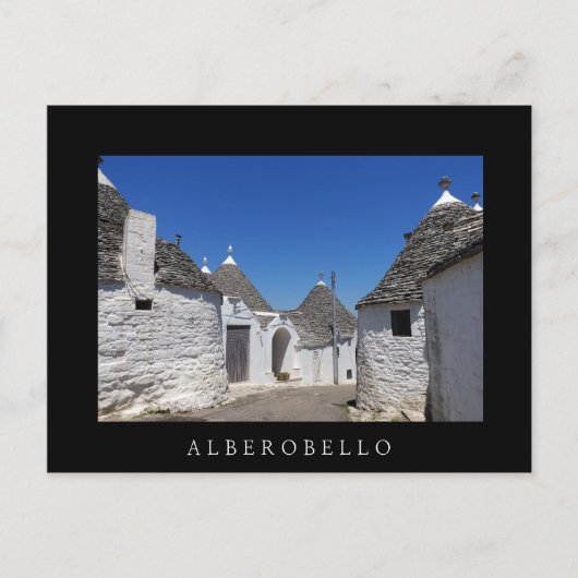 Trulli houses、Alberobello、Puglia黒いはがき ポストカード (正面)