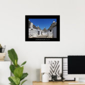 Trulli houses in Alberobello, Puglia black poster ポスター (ホームオフィス)