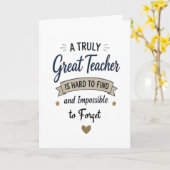 Truly Great Teacher Impossible to Forget カード (黄色い花)