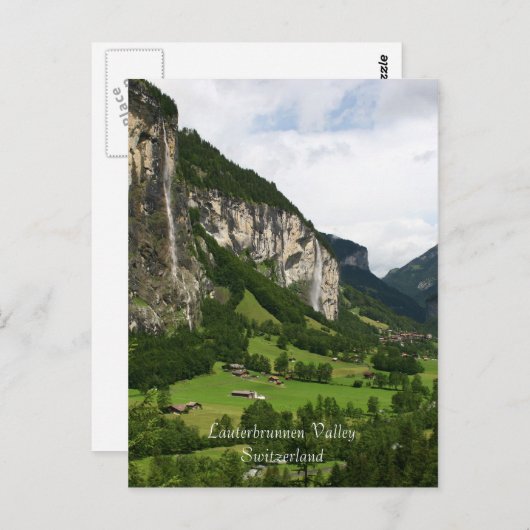 Trummelbachの滝からの眺め、Lauterbrunnen CH ポストカード (正面/裏面)
