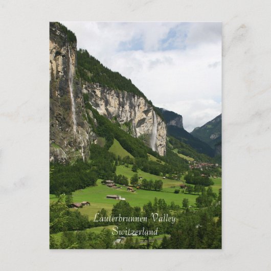 Trummelbachの滝からの眺め、Lauterbrunnen CH ポストカード (正面)