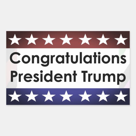 Trumpお祝いの大統領 長方形シール (正面)