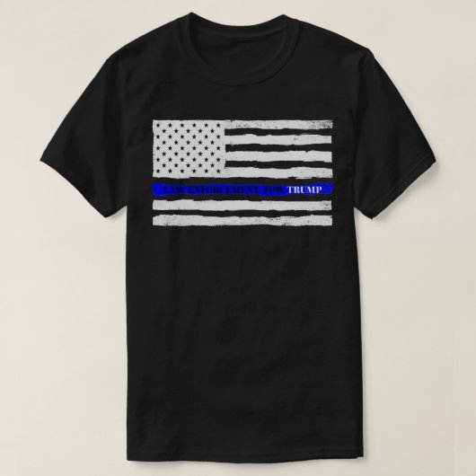 TrumpのThin Blue Line Law Enforcement Tシャツ (デザイン正面)