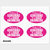 TRUMPステッカーの女性 楕円形シール (シート)