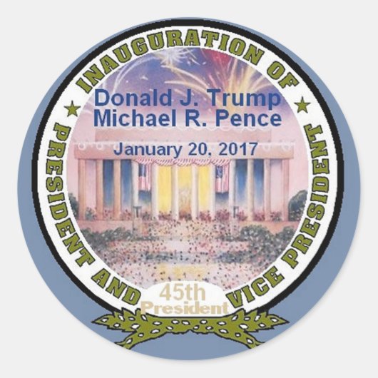 TRUMP就任式ステッカー ラウンドシール (正面)