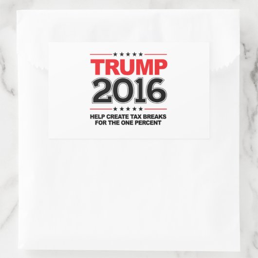 TRUMP 2016 - 1%の税金控除の作成 長方形シール (バッグ)