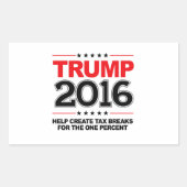 TRUMP 2016 - 1%の税金控除の作成 長方形シール (正面)