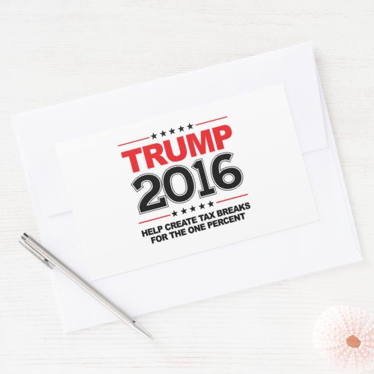 TRUMP 2016 - 1%の税金控除の作成 長方形シール (封筒)