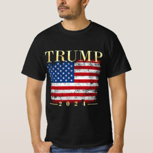 Trump 2020金ゴールドヴィンテージUSAフグランジラグ Tシャツ