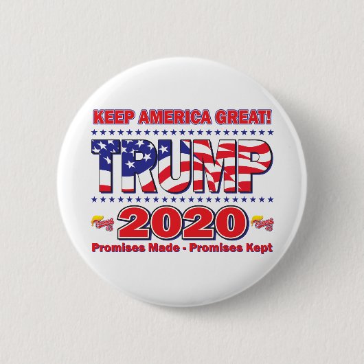 TRUMP-2020-保 – アメリカ – 素晴らしTrump-45 缶バッジ (正面)
