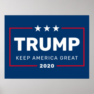 Trump 2020 保 America素晴らし -青いモダン赤 ポスター