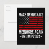 TRUMP 2024 再び民主党を平凡に インビテーションポストカード (正面/裏面)