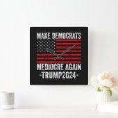 TRUMP 2024 再び民主党を平凡に スクエア壁時計 (ホーム)