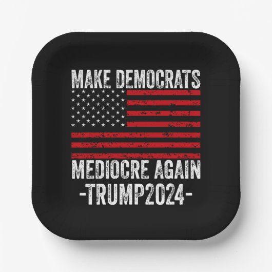 TRUMP 2024 再び民主党を平凡に ペーパープレート (正面)