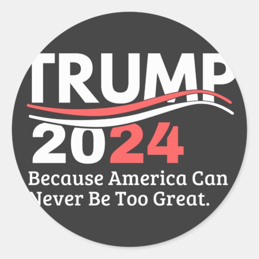trump 2024 bumper ラウンドシール (正面)