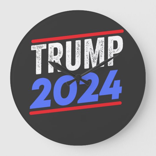 Trump 2024 For President Donald Jr. Maga Election ラージ壁時計 (正面)