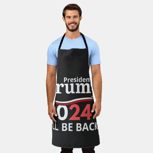 TRUMP 2024 - I'LL BE BACK! エプロン (着用した状態)