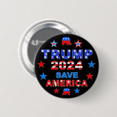 TRUMP 2024 SAVE AMERICA 缶バッジ (正面&裏面)
