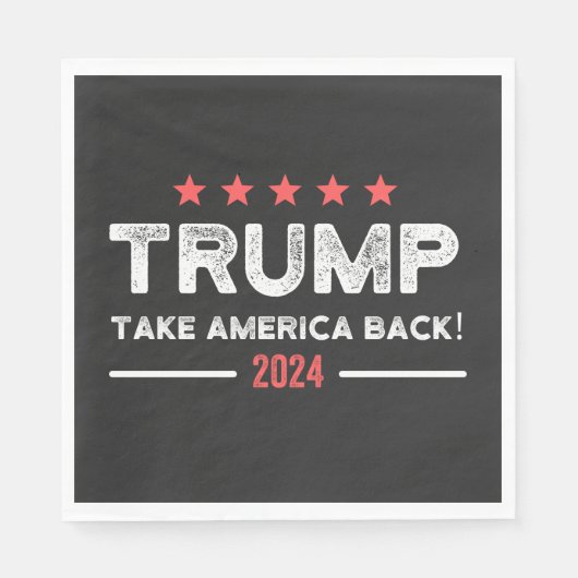 Trump 2024 Take America Back スタンダードランチョンナプキン (正面)
