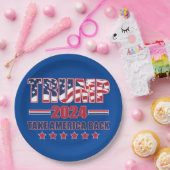 Trump 2024 Take America Back（トランプ2024、アメリカを取り戻す） ペーパープレート (パーティー)