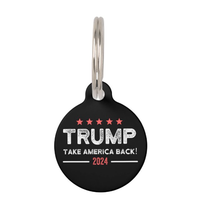 Trump 2024 Take America Back ペット　ネームタグ (正面)