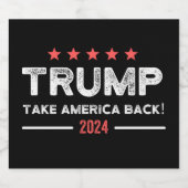 Trump 2024 Take America Back リキュールボトルラベル (シングルラベル)