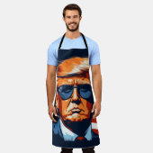 Trump 2024 - USA - Make America Great Again エプロン (着用した状態)