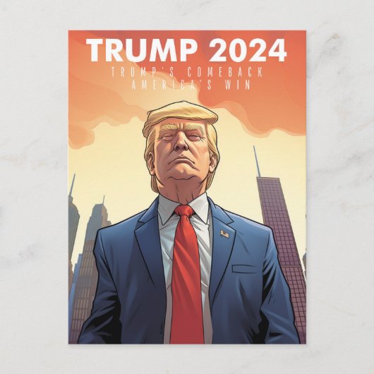 Trump 2024 - USA - Make America Great Again - Come ポストカード (正面)