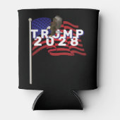 Trump 2028 Flag and Bald Eagle 缶クーラー (正面)