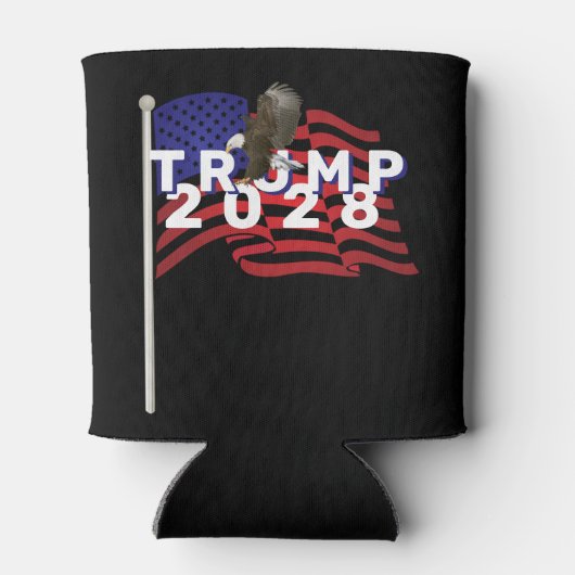 Trump 2028 Flag and Bald Eagle 缶クーラー (裏面)