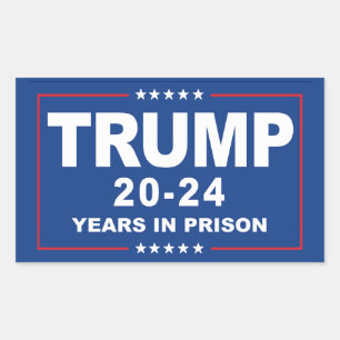 TRUMP 20 - 24刑務所での年 – アンチ – トランプ 長方形シール