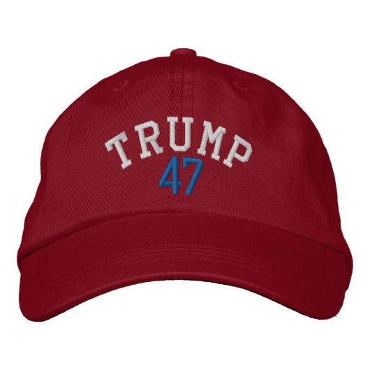TRUMP 47フレックス・イット・キャップ(赤) 刺繍入りキャップ (正面)
