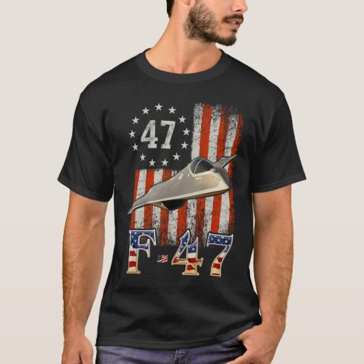 Trump 47th Shirts F47 Fighter Jet F-47 Aircraft Us Tシャツ (正面)