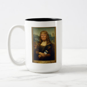 Trump-a-Lisa クラシックアートパロディ 政治カルチャー ツートーンマグカップ
