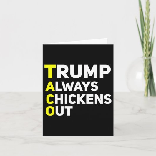 Trump Always Chickens Out Funny Trump Tariff Joke カード (正面)